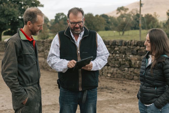 Discussing how a client in Cumbria will manage the Phosphates and Nitrogen budget of their farm.