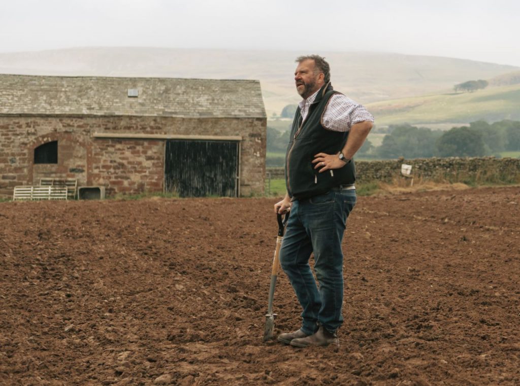 Ben Goad - FACTS qualified soil consultant assessing soil health on an Eden Valley farm